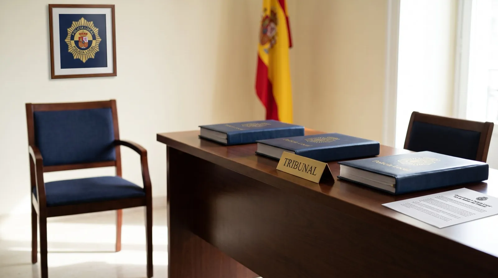 Mesa del tribunal de la oposición a Policía Local